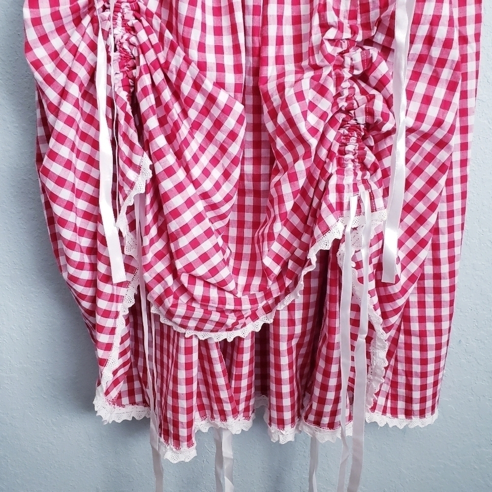Tunnel Vision Red and White Gingham Convertible Beatrice Dress - Picture 2 of 7